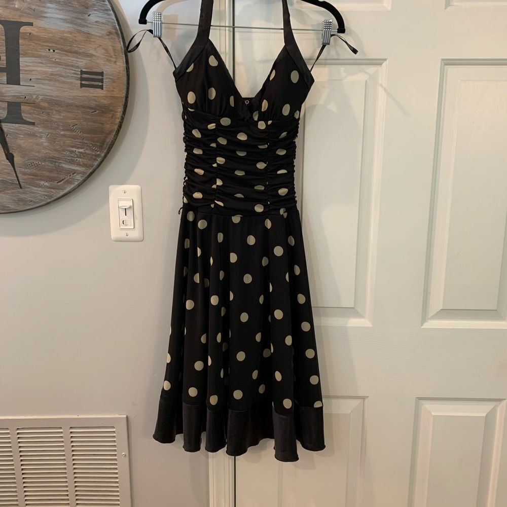 XOXO Polka Dot Swing Dress VLV Rockabilly sz S